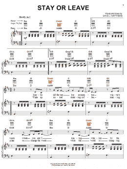 page one of Stay or Leave (Piano, Vocal & Guitar Chords (Right-Hand Melody))