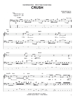 page one of Crush (Bass Guitar Tab)