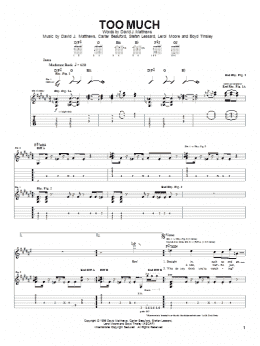 page one of Too Much (Guitar Tab)