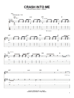 page one of Crash Into Me (Guitar Tab)