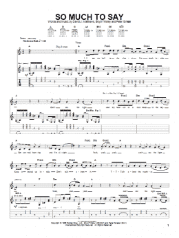page one of So Much To Say (Guitar Tab)