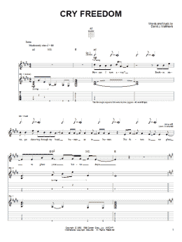 page one of Cry Freedom (Guitar Tab)