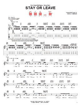 page one of Stay or Leave (Guitar Tab)