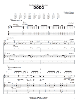 page one of Dodo (Guitar Tab)