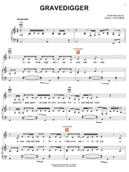 page one of Gravedigger (Piano, Vocal & Guitar Chords (Right-Hand Melody))