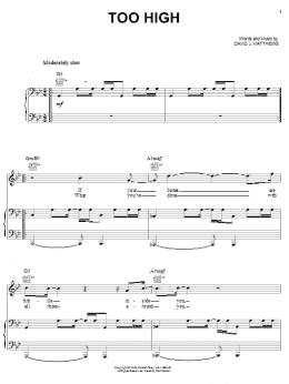 page one of Too High (Piano, Vocal & Guitar Chords (Right-Hand Melody))
