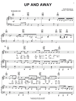 page one of Up and Away (Piano, Vocal & Guitar Chords (Right-Hand Melody))