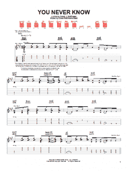 page one of You Never Know (Guitar Tab)