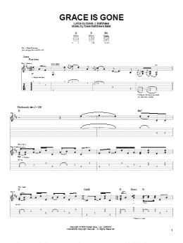 page one of Grace Is Gone (Guitar Tab)