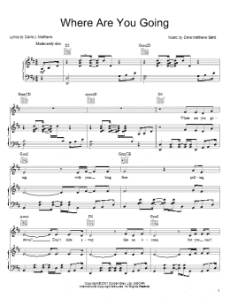 page one of Where Are You Going (Piano, Vocal & Guitar Chords (Right-Hand Melody))