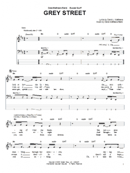 page one of Grey Street (Bass Guitar Tab)