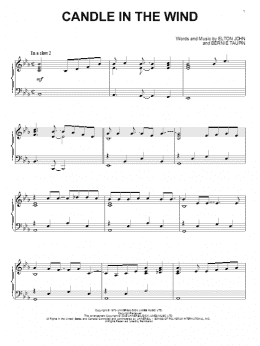 page one of Candle In The Wind (Piano Solo)