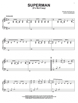 page one of Superman (It's Not Easy) (Piano Solo)