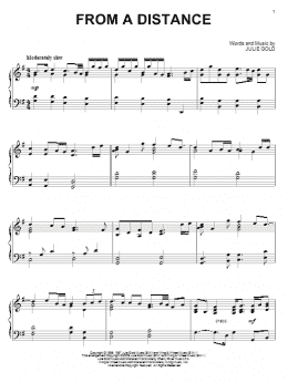 page one of From A Distance (Piano Solo)