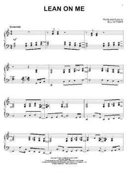 page one of Lean On Me (Piano Solo)