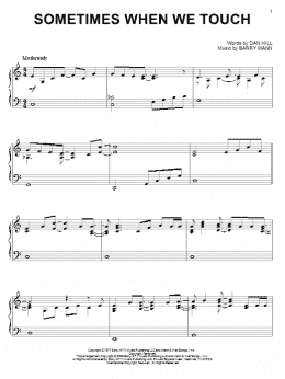 page one of Sometimes When We Touch (Piano Solo)