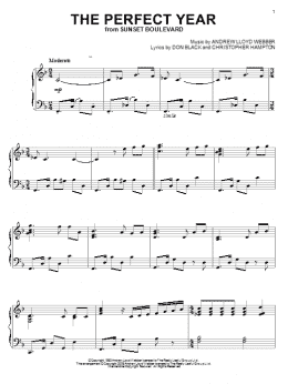 page one of The Perfect Year (from Sunset Boulevard) (Piano Solo)