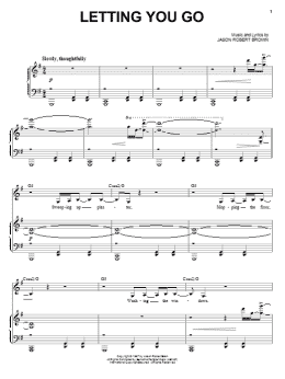 page one of Letting You Go (Piano & Vocal)
