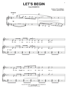 page one of Let's Begin (Piano, Vocal & Guitar Chords (Right-Hand Melody))