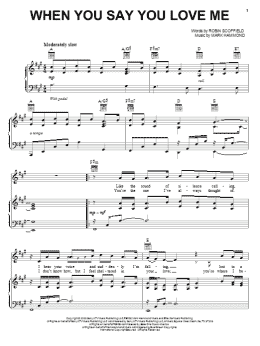 page one of When You Say You Love Me (Piano, Vocal & Guitar Chords (Right-Hand Melody))