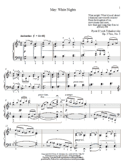page one of May: White Nights (Piano Solo)