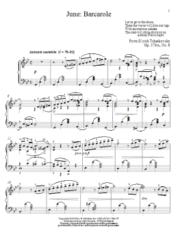 page one of June: Barcarole (Piano Solo)