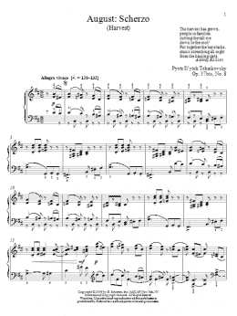 page one of August: Scherzo (Harvest) (Piano Solo)