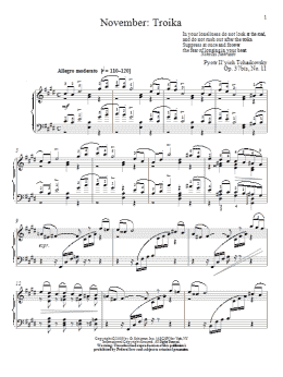 page one of November: Troika (Piano Solo)