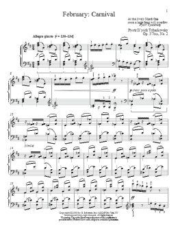 page one of February: Carnival (Piano Solo)