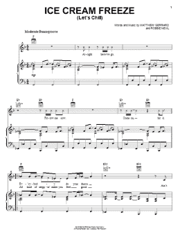 page one of Ice Cream Freeze (Let's Chill) (Piano, Vocal & Guitar Chords (Right-Hand Melody))
