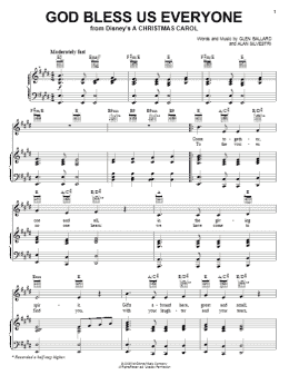 page one of God Bless Us Everyone (Piano, Vocal & Guitar Chords (Right-Hand Melody))