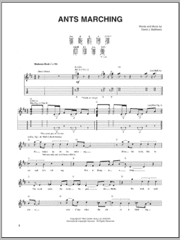 page one of Ants Marching (Guitar Tab)