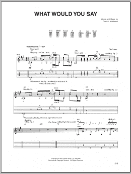 page one of What Would You Say (Guitar Tab)