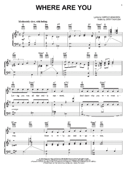 page one of Where Are You (Piano, Vocal & Guitar Chords (Right-Hand Melody))