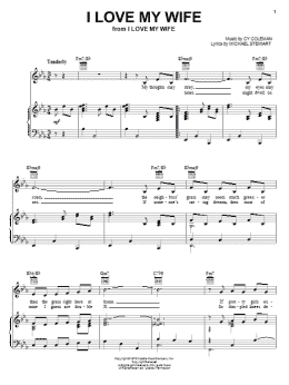 page one of I Love My Wife (Piano, Vocal & Guitar Chords (Right-Hand Melody))