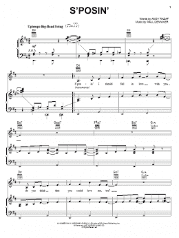 page one of S'posin' (Piano, Vocal & Guitar Chords (Right-Hand Melody))