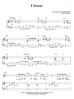 page one of I Swear (Piano & Vocal)