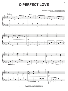 page one of O Perfect Love (Piano Solo)