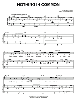 page one of Nothing In Common (from Wearing Someone Else's Clothes) (Piano & Vocal)