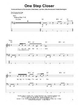 page one of One Step Closer (Bass Guitar Tab)