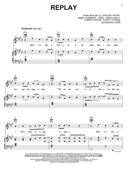 page one of Replay (Piano, Vocal & Guitar Chords (Right-Hand Melody))