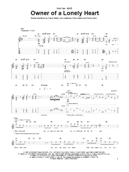 page one of Owner Of A Lonely Heart (Guitar Tab)