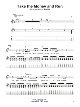 page one of Take The Money And Run (Guitar Tab (Single Guitar))