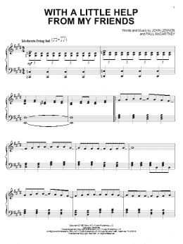 page one of With A Little Help From My Friends (Piano Solo)