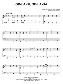 page one of Ob-La-Di, Ob-La-Da (Piano Solo)