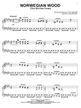 page one of Norwegian Wood (This Bird Has Flown) (Piano Solo)