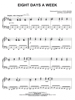 page one of Eight Days A Week (Piano Solo)