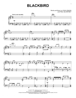 page one of Blackbird (Piano Solo)