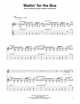 page one of Waitin' For The Bus (Guitar Tab (Single Guitar))