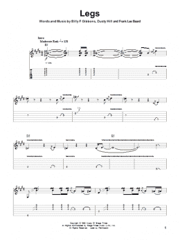 page one of Legs (Guitar Tab (Single Guitar))